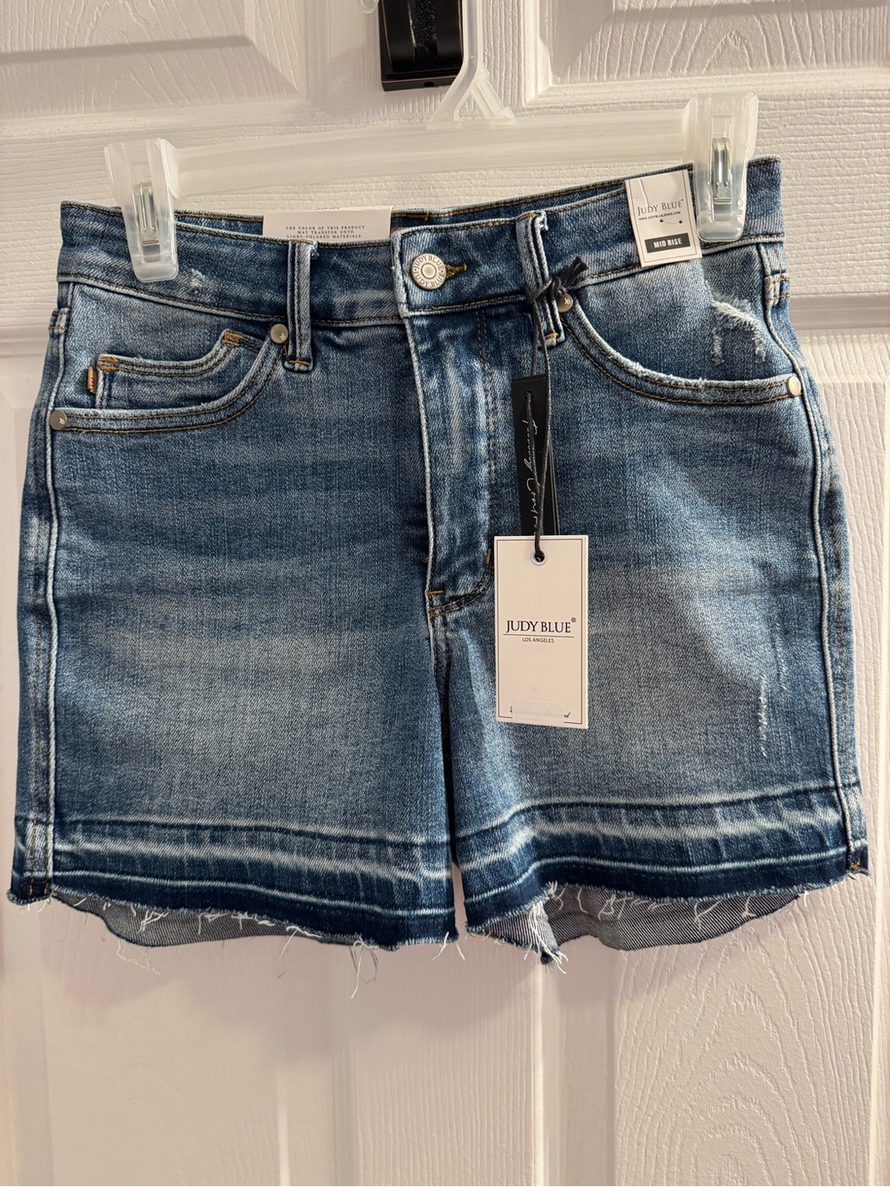 Judy Blue Mid Wash Denim Cutoff Shorts